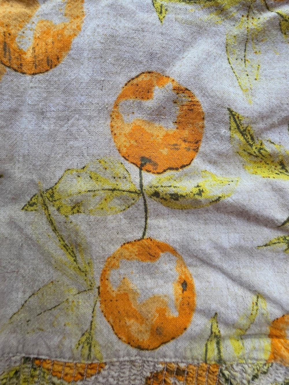 Urban Outfitters Cream Peach Print Square #BL37 - Picture 4 of 6